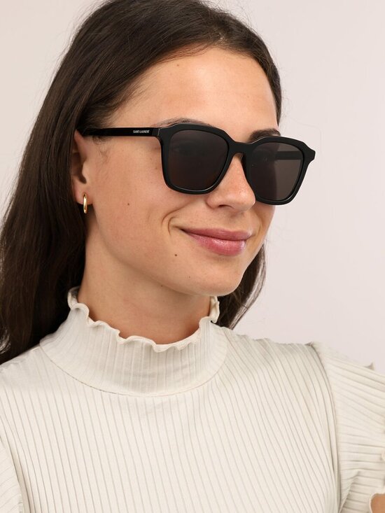 Saint Laurent SL457 001 Unisex Sunglasses Black Square Frame, Black Lenses main image 9